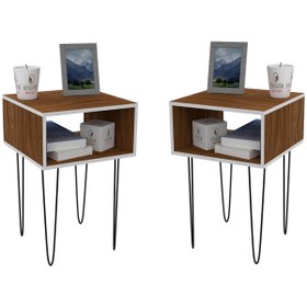 Resim Kenzlife Komodin Ortense 2 Li Set Cvz Komidin 44 29 29 Metal Ayaklı Orta Zigon Sehpa Minik Boy Mng 