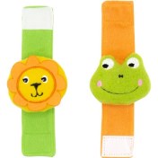 Resim Bebek Bileklik ve Çorap Çıngırak Seti 4 Parça Yumuşak Kumaş Hayvan Figürlü BPA’sız Kolay Temizlik 