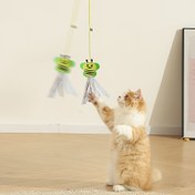 Resim Interaktif Kedi Oyuncakları - Yapay Tüy Naylon/Poliestre Renkli Solucanlarla Ayarlanabilir Asılabilir Kapı Salıncağı, Tüm Kedi Irkları İçin Esnek Oyuncağa Sahip Eğlenceli ve Oynaklı Teaser 