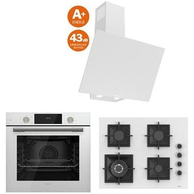 Resim Ferre QMS63CB + SC406 + D078-SA Icon Plus 65 Serisi 3'Lü Cam Ankastre Set 