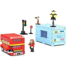 Resim Sembo Block Famous Cars Londra Çift Katlı Otobüs 236 Parça Yapı Blokları İle Uyumlu 714514 