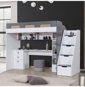 Resim Ranza, Troya Ranza Masa Kitaplık Antrasit- Beyaz 90x200 