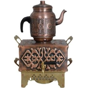 Resim Anka Masaüstü Jelli Çay Sunum Bakır 1 + 3 Lt 