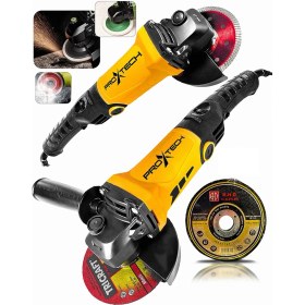 Resim Proxtech Yüksektork Devir Ayarlı Spral Taşlama Makinası Avuç Içi Taşlama 115 mm 5 Adet Disk 