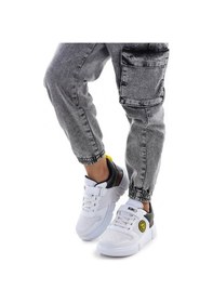 Resim Kiko Kids Cırtlı Fileli Erkek Çocuk Spor Ayakkabı 3011 Beyaz - Siyah 001 