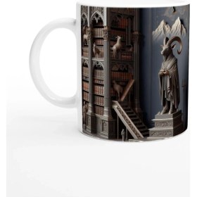 Resim Oğlak Burcu Baskılı Kahve Kupası - Zodyak Kütüpanesi Vs3 