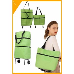 Resim Esplendor Katlanabilir Tekerlekli Pazar Market Çarşı Arabası Market Alışveriş Çantası 