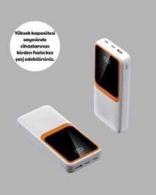 Resim Taşınabilir 10000 Mah Powerbank Dijital Göstergeli, Type-c Ve Usb Çıkışlı 