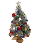Resim Lijinxu Işıklar Pencere Dekorasyonu Ile 23.6" Masa Üstü Yapay Yılbaşı Ağacı 