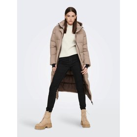 Resim Only Oversize Kapüşonlu Maxi Kadın Kaban - Sıcak ve Şık Kışlık - Siyah / XS 
