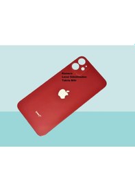 Resim Tkgz - Apple Uyumlu iPhone 11 Arka Pil Batarya Kapağı - Cam Kapak Geniş Lens Deliği - Kırmızı Çok Renkli 