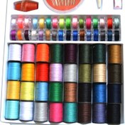 Resim 1 Set Renkli Dikiş Makinesi İpliği (64 Rulo) Set Dikiş İpi Ev Çok Renkli Set İğne Kutusu 