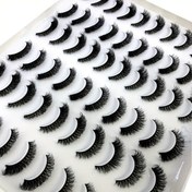 Resim 30 Çift 3D Yumuşak ve Yumuşak Doğal Olarak Çapraz Kedi Kirpikler - Tekrar Kullanılabilir. 