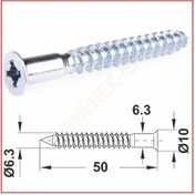Resim Kabin Vidası-Kutulu 6.3X50 mm 100 Adet 