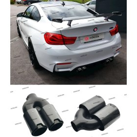 Resim Monlion Egzoz Ucu Bmw M Modeli Içi Siyah 90 mm Çiftli Set 