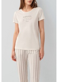 Resim Pierre Cardin Kadın Krem Pijama Takım Pc9176-s-v2 Krem 