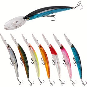Resim Uzun Mesafe Atış Yapabilen Yüzen Minnow Yem, Uzun Dil Tahtası ile, 18cm23g, Tıkırtılı Boncuklu, Güçlendirilmiş Üç saç tokası, Deniz Balıkçılığı Simülasyon Sert Yem Aksesuarları 