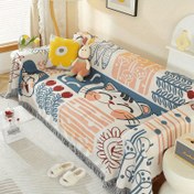 Resim Jacquard Açık Hava Piknik Battaniyesi Kamp Matı Taşınabilir Zemin Pedi Çim Matı Goblen Çadır Halısı Çok Fonksiyonlu Masa Örtüsü, Karavan Yatak Örtüsü, Koltuk Örtüsü, Şekerleme Battaniyesi, Kedigilmez İki Yüzeyli Her Mevsime Uygun Tam Kaplama Kanepe Atma 1 Adet 