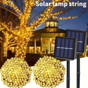 Resim Güneş Enerjili Peri Işıkları-50/100/200 LED, Sıcak Altın Parıltılı Dış Mekan Dizüstü Işıklar, Çok Renkli Seçenekler, Noel, Cadılar Bayramı ve Tatil Partisi Süslemeleri için İdeal, Avlu Çimi İçin Güneş Enerjili Dizüstü Işıklar, 3 Renk Mevcut, Noel Dekoru, Şükran Günü için Mükemmel 