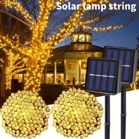 Resim Güneş Enerjili Peri Işıkları-50/100/200 LED, Sıcak Altın Parıltılı Dış Mekan Dizüstü Işıklar, Çok Renkli Seçenekler, Noel, Cadılar Bayramı ve Tatil Partisi Süslemeleri için İdeal, Avlu Çimi İçin Güneş Enerjili Dizüstü Işıklar, 3 Renk Mevcut, Noel Dekoru, Şükran Günü için Mükemmel 