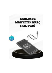Resim 15w Manyetik Kablosuz Şarj Pedi Araç Masa Kullanımına Uygun Qi Şarj Cihazı 