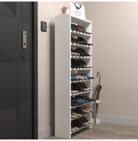 Resim Kenzlife Ayakkabılık Mısri Mat Beyaz Suntalam 140 060 20 Yirmiyedi Çift Ayakkabı Kapasitesi Arkalıksız Beyaz 