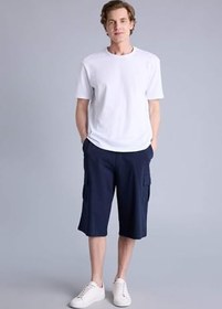 Resim DeFacto Relax Fit Sweatshirt Kumaşı Uzun Şort T4693AZ26SM Erkek 