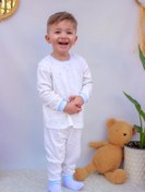 Resim Mini Ropa Erkek Bebek Çocuk Pijama Takımı 0 - 6 Yaş Mavi Yıldızlı 