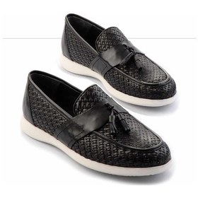 Resim Bambi Siyah Hakiki Deri Erkek Loafer Ayakkabı E01798105216 Siyah 