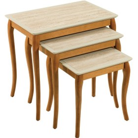 Resim Zigon Sehpa Pesaro Traverten Ceviz Traverten Ceviz 