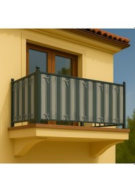 Resim Gencer Home Balkon Demir Perdesi Bağcıklı Ölçü Seçenekli Gri-gri Gri 