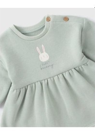 Resim Sea Bubbles Tavşanlı Kışlık Kız Bebek Elbise Yeşil 