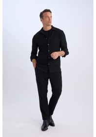 Resim DeFacto Modern Fit Polo Yaka Uzun Kollu Gömlek D3692AX24AUBK81 