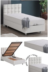 Resim Setay Tavira Tek Kişilik Baza Başlık Letto Yatak Seti 