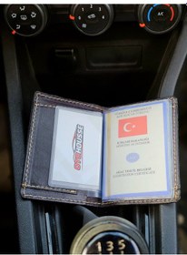 Resim Otohousse Hakiki Deri Ruhsatlık Erkek Kadın Cüzdan Siyah 