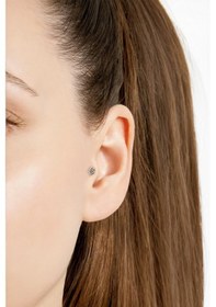 Resim Gümüş Taşlı Çiçek Tragus & Helix Piercing Çelik Bar, Anti Alerjik, Parlak Tasarım Çok Renkli 