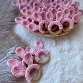 Resim Tavşan Kulaklı Diş Kaşıyıcı - Pembe 