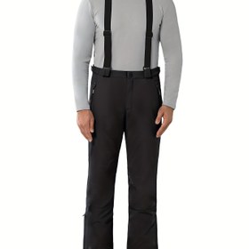 Resim 33,0.0cm Erkekler Kayak Bibleri - Çıkarılabilir Askılılar ile Rüzgar Geçirmez Kar Pantolonları, Hafif Gri Uzun Kollu Üst ve Kayak ve Karla Kayma için Parlak Mavi Kar Pantolonları, Dış Mekan Spor Ekipmanları|Karla Kayma Pantolonları|Ayarlanabilir Bel Pantolonları 