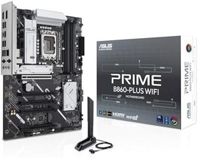 Resim ASUS PRIME B860-PLUS WIFI Intel B860 LGA1851 DDR5 8200 DP HDMI 2x M2 USB3.2 Gen 2x2 WiFi 6E + BT AURA RGB 2.5Gbit LAN ATX 8+1+1 Güç Aşamaları, 1xGen5 M.2, Ready for Advanced AI PC 