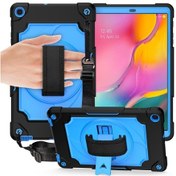 Resim Samsung Uyumlu Galaxy Tab A 10.1 /t515 360 Derece Döndürme Pikap Kontrast Renk Robot Darbeye Dayanıklı Silikon + Pc Koruyucu Kılıf Tutucu İle 
