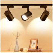 Resim Genel Markalar 1 Metre Raylı 3 Adet 30w Led Ray Spot Led Vitrin Mağaza Armatürü Siyah Kasa 