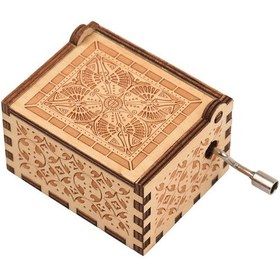 Resim Vintage Ahşap Müzik Kutusu Avuç Içi Boyutunda El Krank Ahşap Rengi 