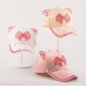 Resim benitto kids Kitti 5-8 Yaş Boncuk Süslemeli Kız Çocuk Kep Şapka 
