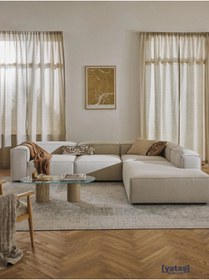 Resim Mobilya Stant Most Mollis Pro 4 Modül Sağ Köşe Koltuk 01 Kırık Beyaz Keten Kumaş Yumuşak Sünger(Evinize Teslim) 