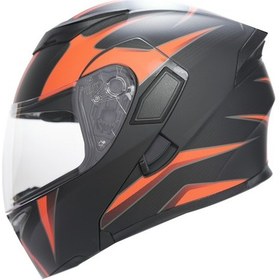 Resim Rhkc 902 Çene Açılır Vizörlü Kask Siyah/kırmızı Renkli 