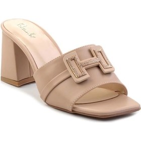 Resim Biçomi Erew Bej Cilt Topuklu Terlik Çok Renkli 