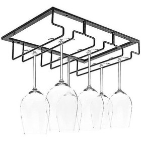 Resim Askılı Cam Rafı - 10-15 Bardak İçin 5 Raylı Şarap Rafı, 30 X 22,5 X 5,5 Cm, Vidalı 