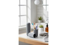 Resim Valiz Düzenleyici, Valiz Içi Diş Macun Fırça Saklama ve Taşıma Kabı Diş Fırçalık, 19 x 6 cm 