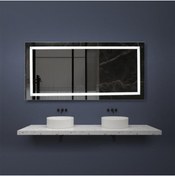 Resim GLOBAL LED MIRROR 90x65 Cm Ledli Ayna Dresuar Hol Koridor Duvar Salon Banyo Wc Ofis Çocuk Yatak Odası Boy 
