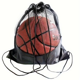 Resim 1 adet Taşınabilir Basketbol Kılıfı File Çanta Futbol Saklama Sırt Çantası 